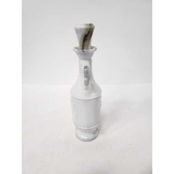 VINTAGE 1971 Jim Beam Greek Olympian Thrower Milk Glass Marble Whiskey Decanter - Picture 4 of 7